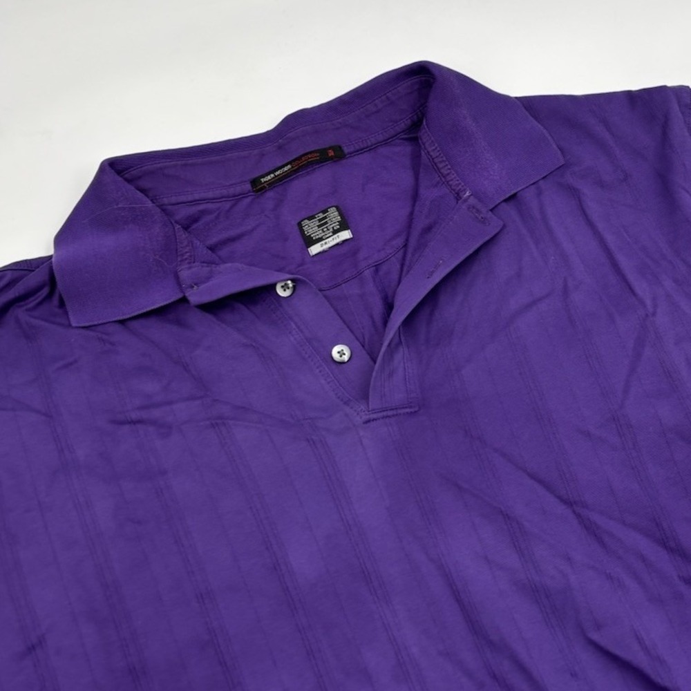Tiger Woods Nike Men's XXL Dri-Fit Purple Cotton Short Sleeve Polo